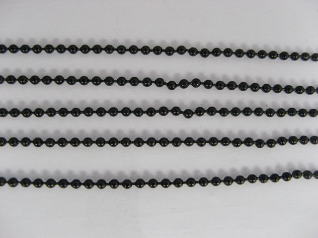 50 Meters Iron Black 3.2mm Ball Beading Jewelry Finding - Click Image to Close